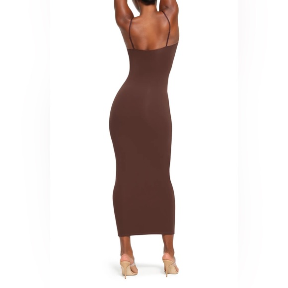 SKIMS Fits Everybody Long Slip Dress | Cocoa - Picture 4 of 11